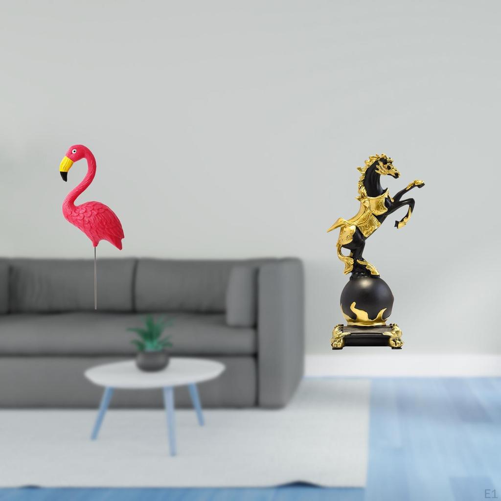 Flamingo Horse Garden Statue Figurine Ornament Sculpture for Holiday Spring Bedroom Centerpiece