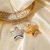 Stainless Steel Star Necklace Hanging Collarbone Chain Unique Gold Pendant  Women's Jewelry Gift