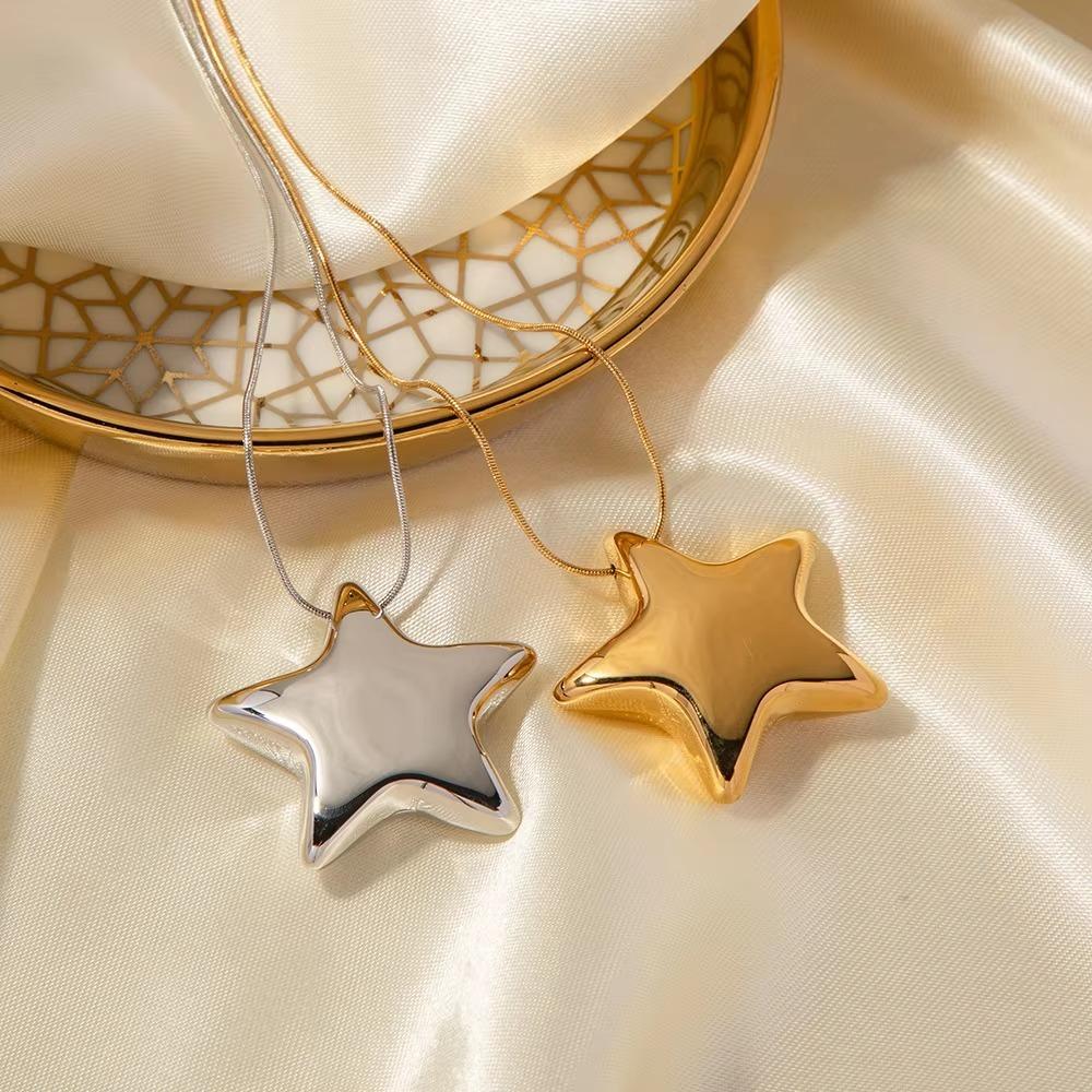 Non Fading Star Necklace Hanging Collarbone Chain Unique Gold Pendant  Women's Jewelry Gift