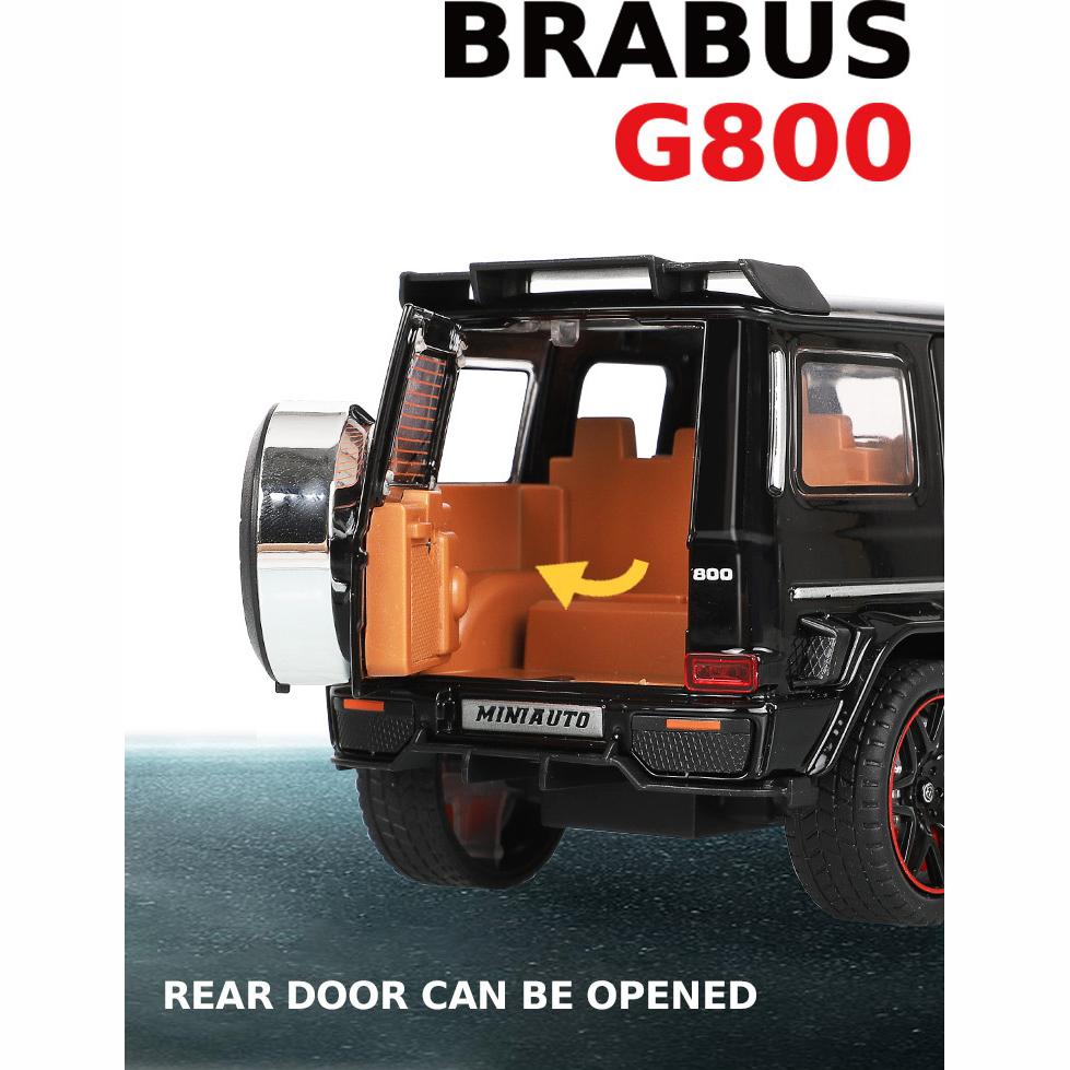 1/32 skala Benz G800 odlany model samochodu zabawka, zabawka napędzana typu naciągnij i puść pojazd z dźwiękiem i światłem dla dzieci maluch chłopcy dziewczęta kolekcja prezentów