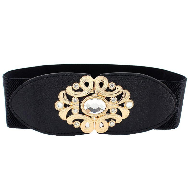 Trendy Womens Black Stretch Waist Belt Offering A Slender Look With Versatile Wear Options