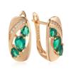 Korean Designer Green Zircon Minimalist Geometric Women's Earrings