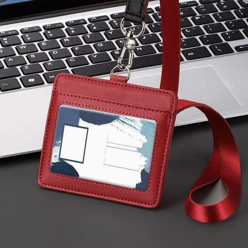 Formal Business 2 Card Slot ID Badge Holder with Lanyard Horizontal and Vertical Styles Suitable for Office and Professionals Cardholders