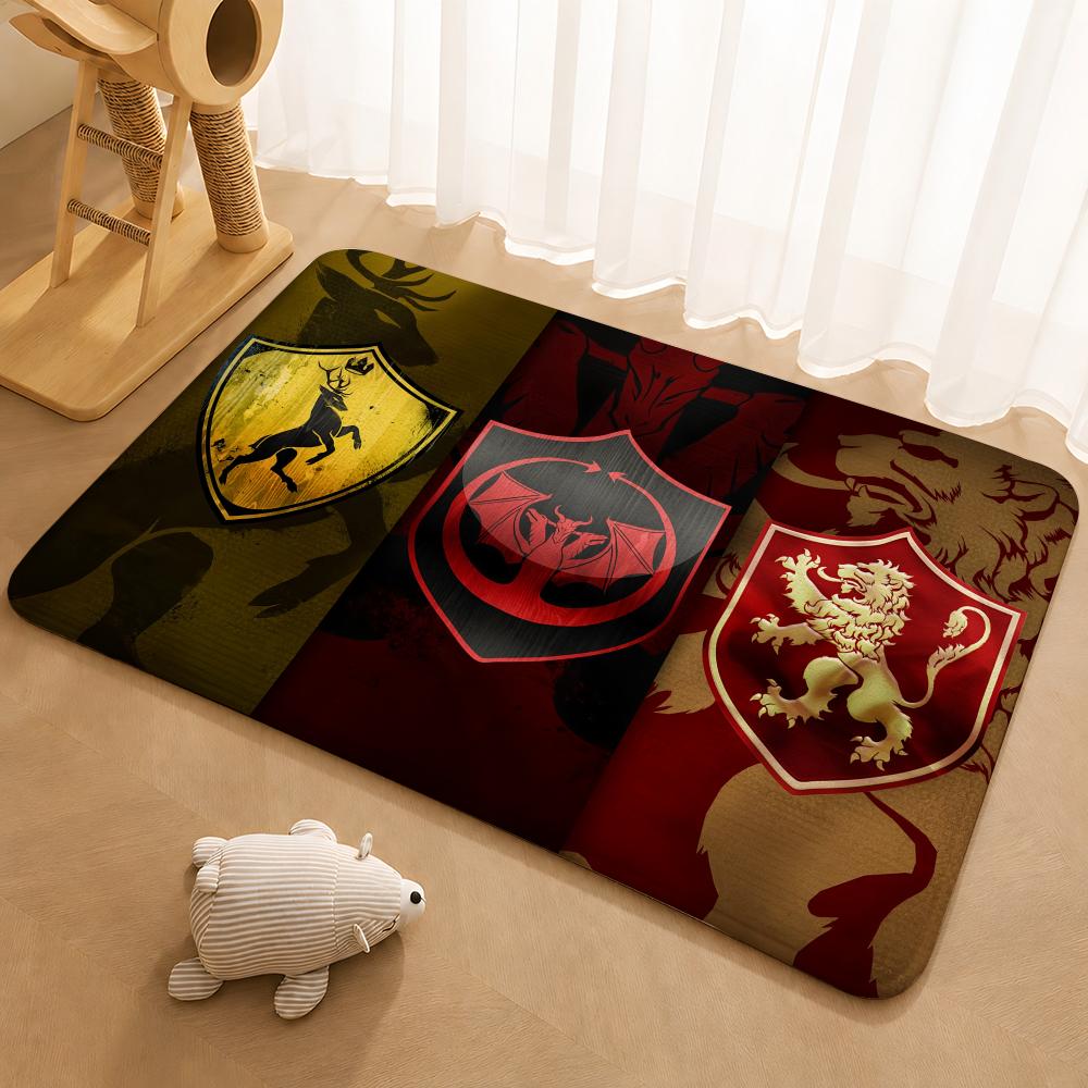 Popular TV series G-Game of T-Thrones Floor Mat Floor Mat Soft Flannel Non-Slip Door Rug for Living Room