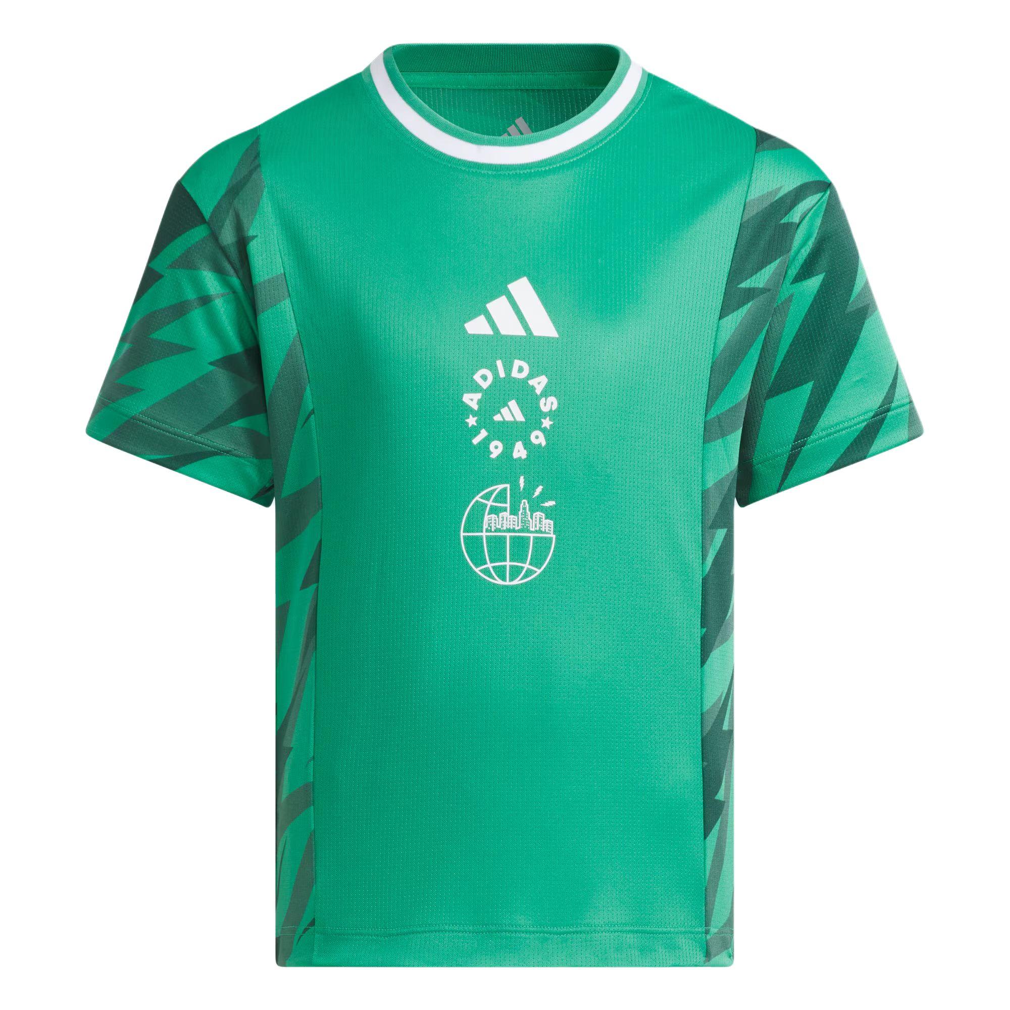 Adidas T Shirt GRAPHIC SHORT SLEEVE T SHIRT Light Lawn Green Children Aged 3 7 Years Old JL7561 104