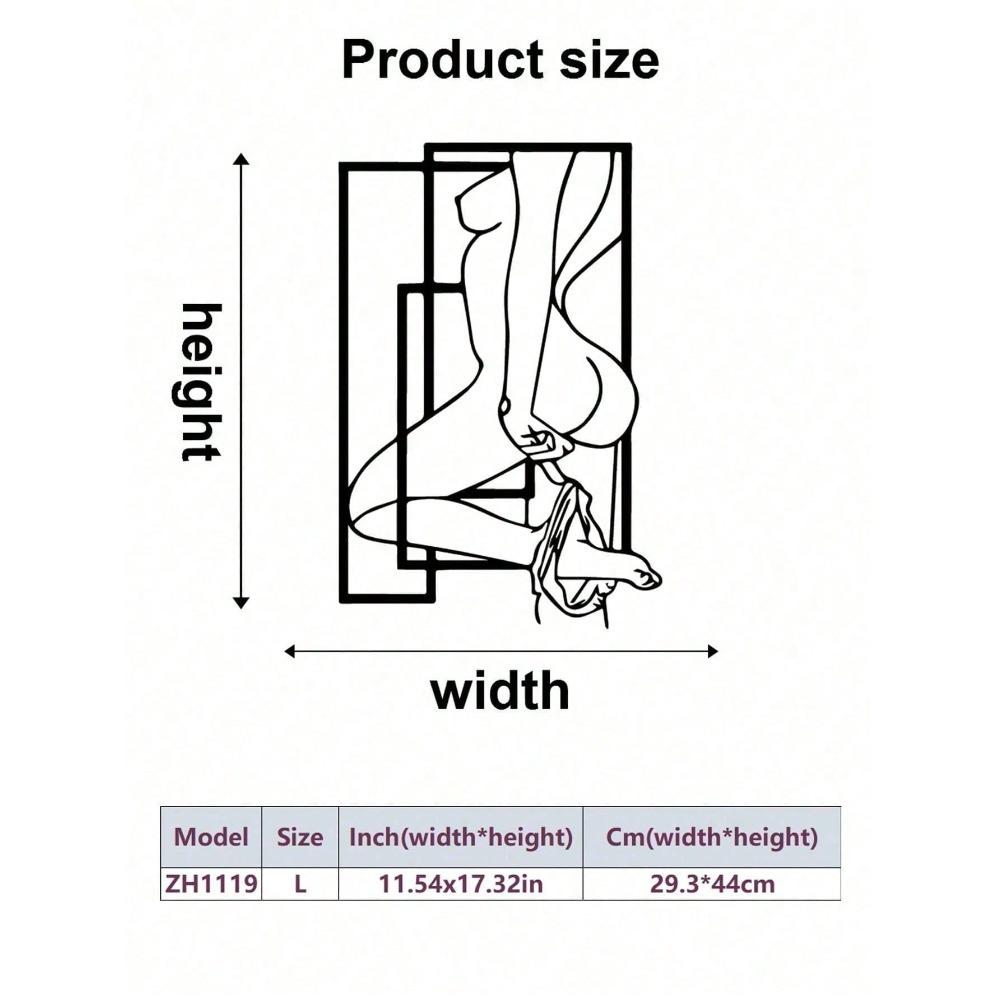 1 Piece Floating Female Line Metal Wall Art, Minimalist Gallery Sculpture for Bathroom Bedroom, Brushed Steel Material, Modern Home Decor