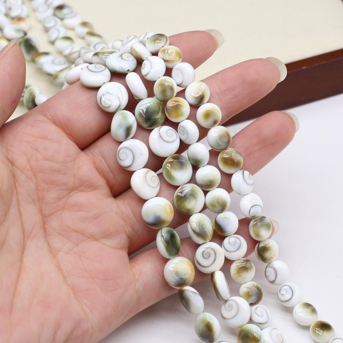

Snail Shell Beads Natural Freshwater Shell Round Isolation Beads For Jewelry Making DIY Necklace Bracelet Earrings Accessory 10mm
