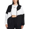 Under Armour Legacy Crinkle Jacket With Loose Lapel And Zipper Women Jacket Black White 1382762-001