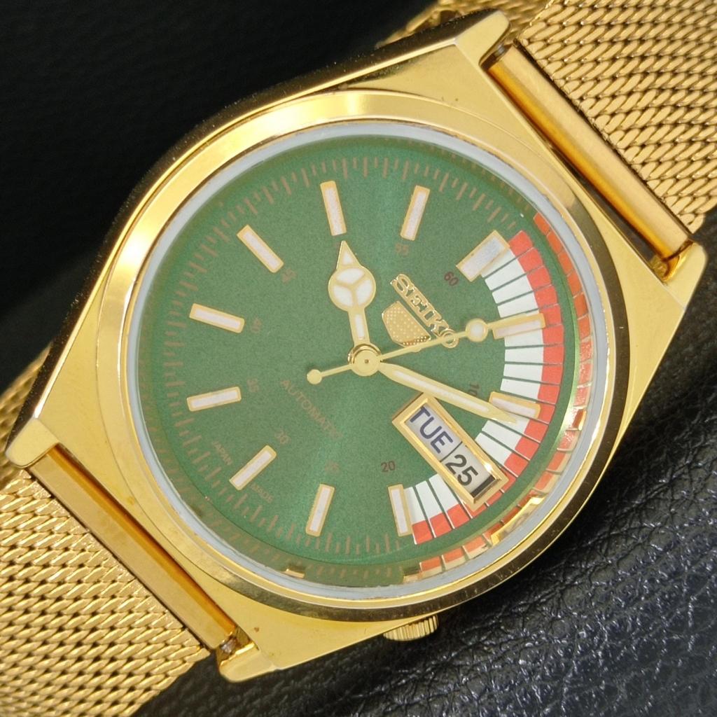 

JAPAN VINTAGE REFURBISHED SEIKO 5 AUTOMATIC 6309A MENS GREEN WATCH a440803-4 Sk-a440803