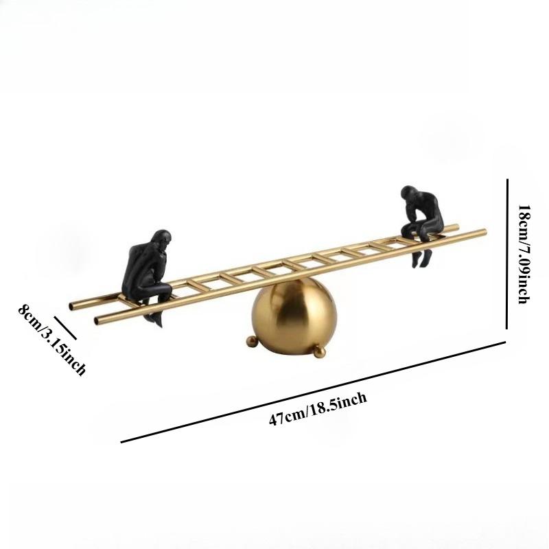 Creative Double Person Seesaw Ornament, Desktop Wine Cabinet, Entrance TV Cabinet Decoration, Metal Crafts