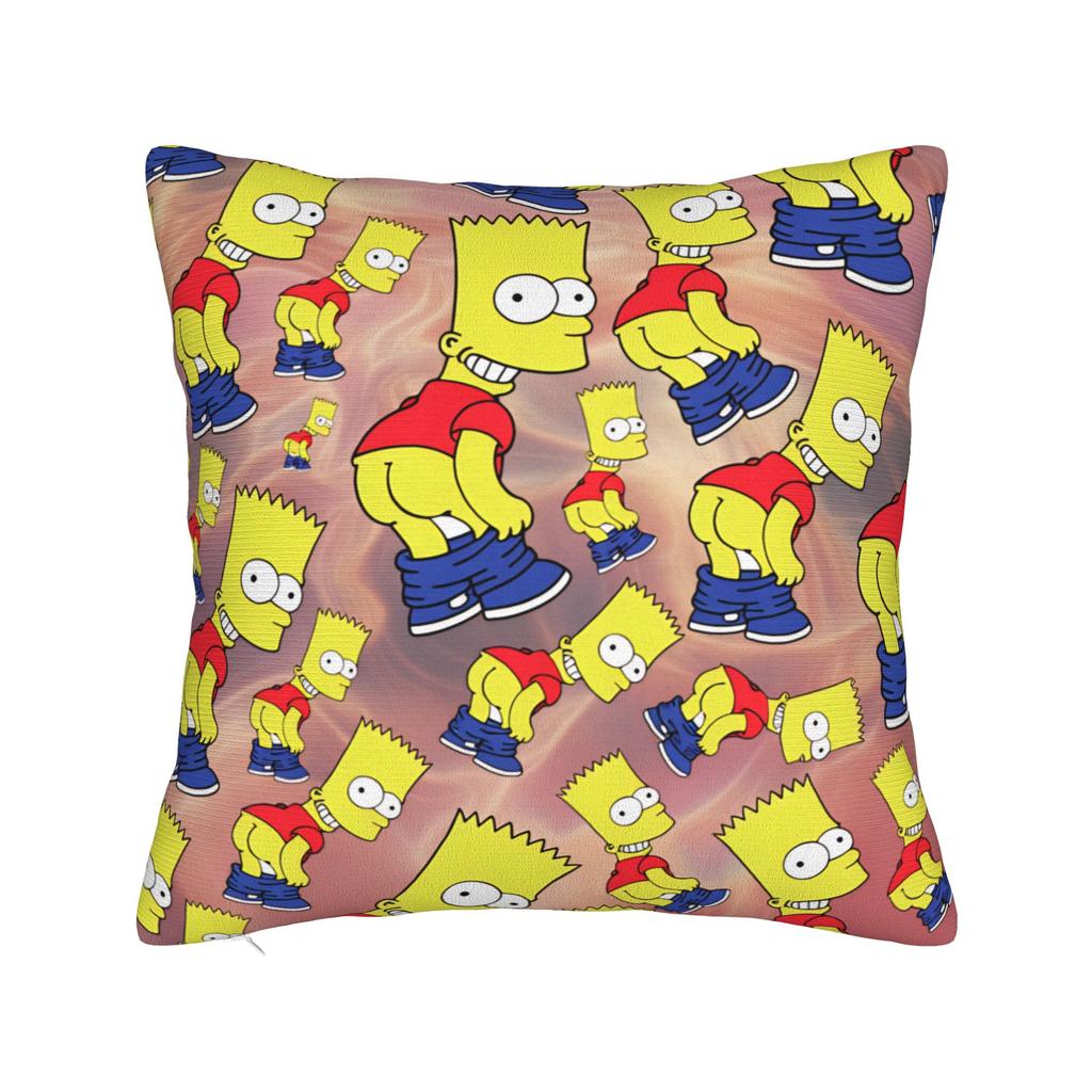 S-Simpsons Homer Donut Pink Sprinkles Pillow Case Retro Trendy Pillow Cover Print Pillowcases For Sofa Couch Bed Living Room