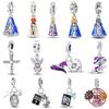 Original Copper Virgin Mary Cross Beads Little Witch Angel Charms Fit Original Bracelet Jewelry Making Women'S Gift