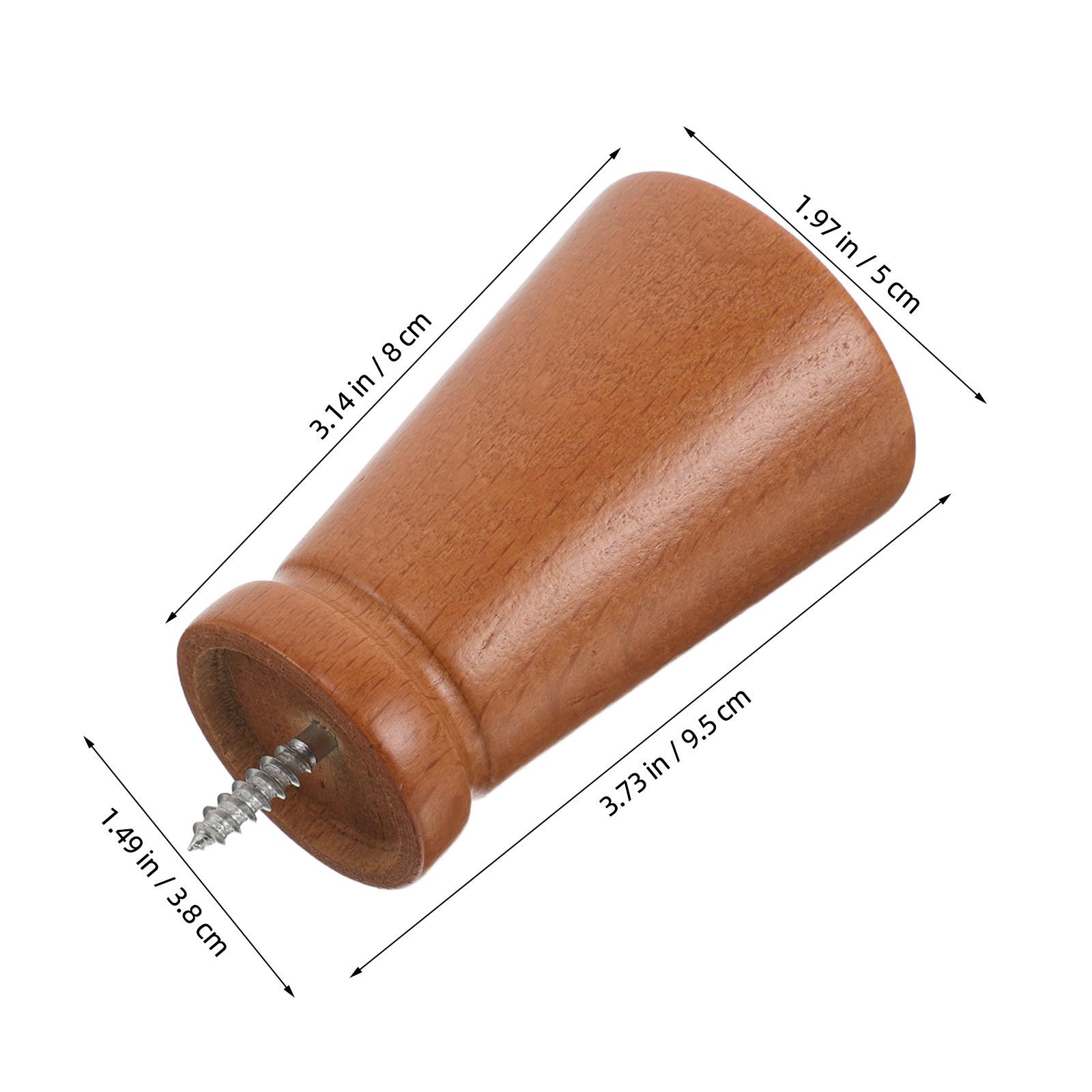 

2Pcs Wooden Curtain Rod End Caps 28Mm Natural Wood Grain Tapered Finials for Window Curtain Rods Drapery Pole Decorative End Cap шоколадний