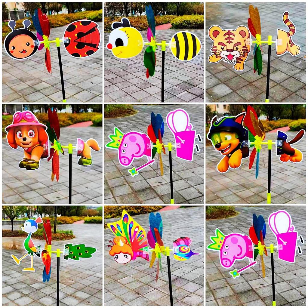 Buntes Pailletten-Kinder-Cartoon-Windradspielzeug - Perfekt für Festivals und Outdoor-Spaß
