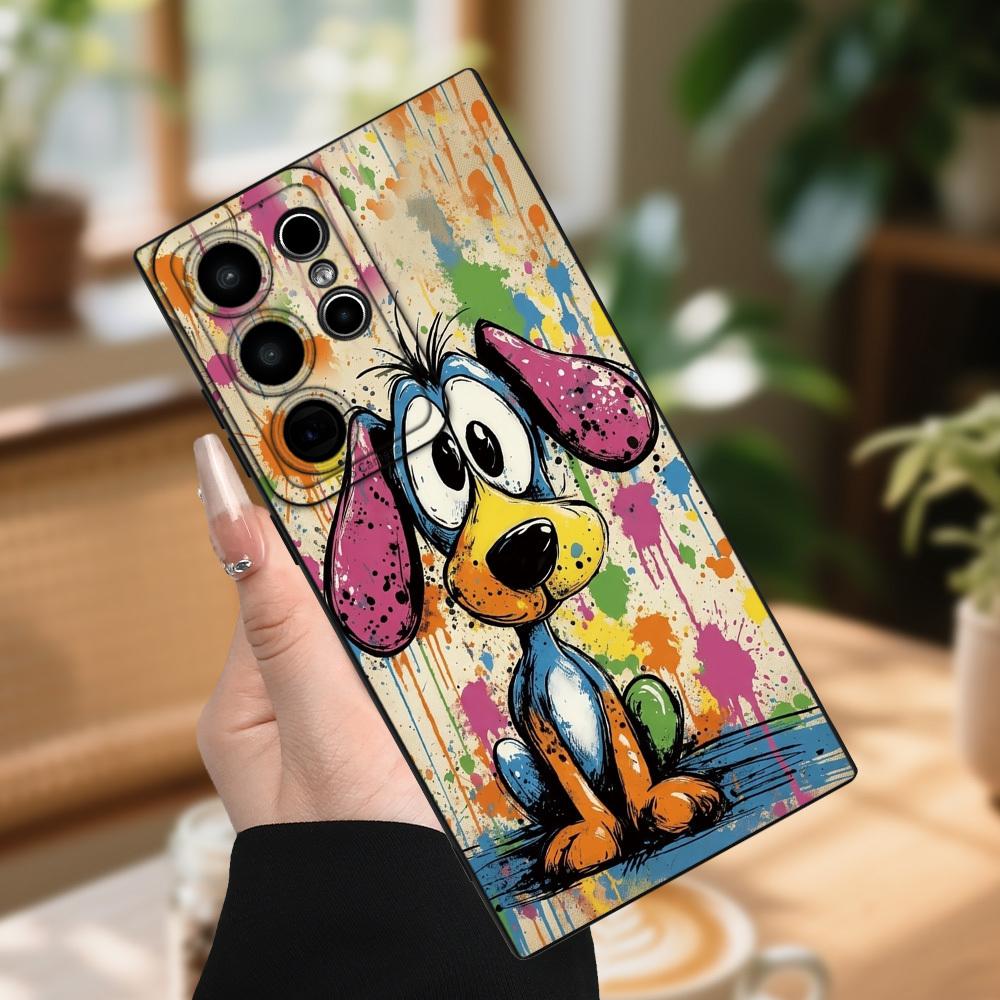 Süße Cartoon-Hund-Graffiti-Druck-Handyhülle Für Samsung Galaxy S26 S25 S24 Ultra S23 FE S22 S21 S20 Plus A15 A35 A55 A54 Abdeckung