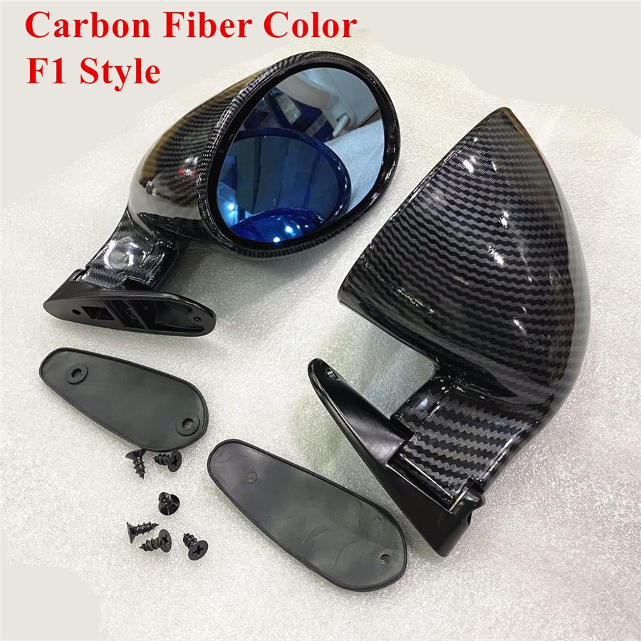 2x Car Side Mirrors Rearview Mirrors Vintage Style Carbon Fiber Color Universal