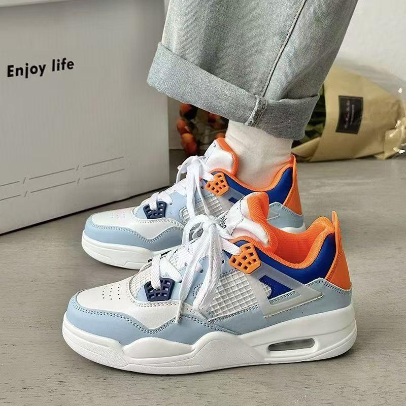 Women's Air Cushion Sneakers Retro Basketball Style Casual Walking Shoes For Daily Wear
