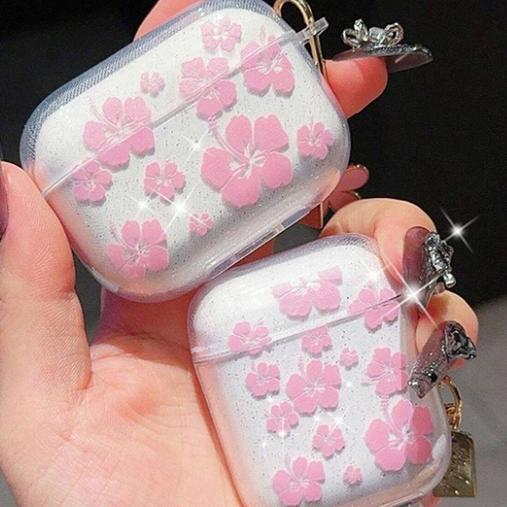 Glitter Powder Flower White Flower Suitable for AirPods Pro Protective Cover 1 Soft New Apple Standing Earphone Case