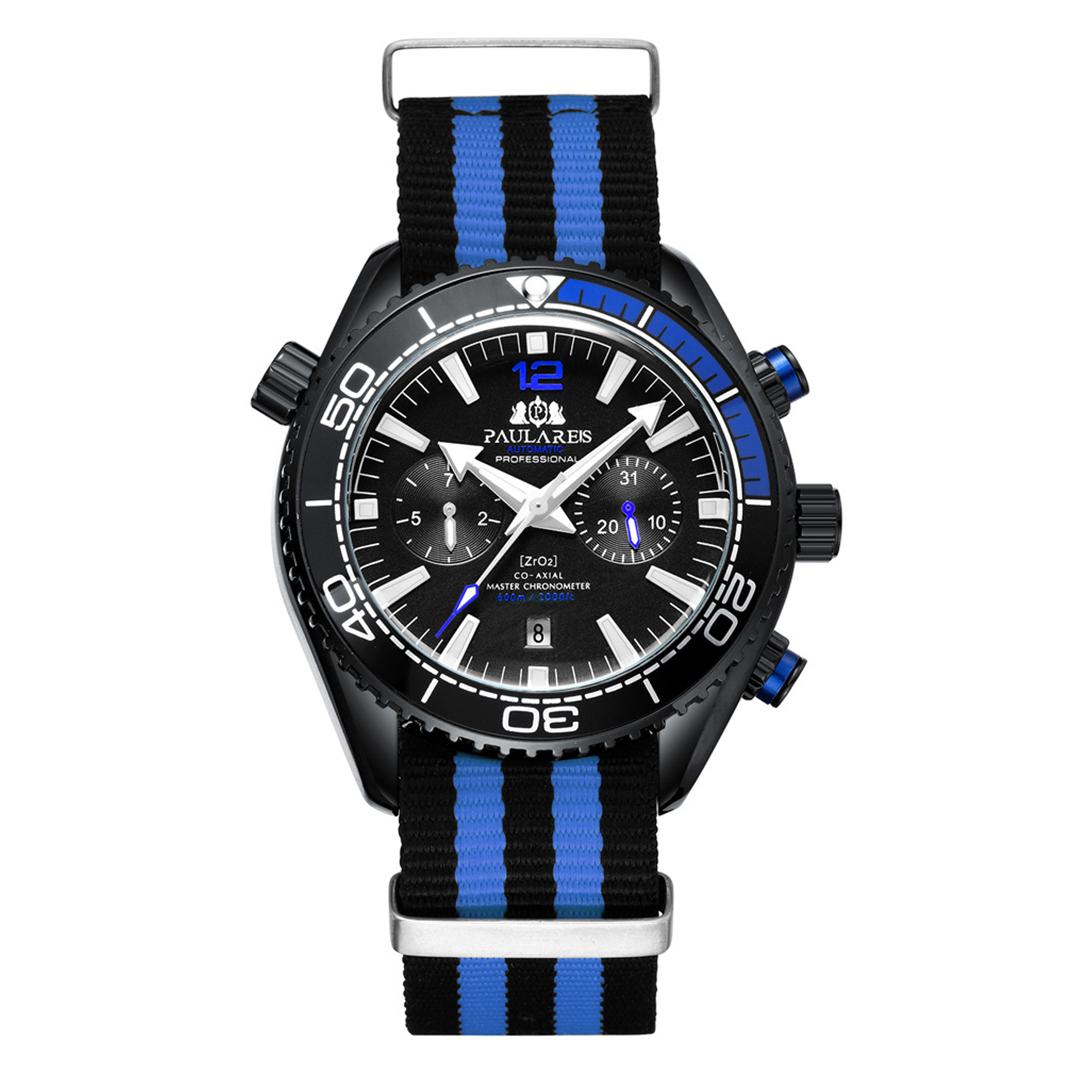 

Багатофункціональний чоловічий годинник Paulareis з автоматичним нічником і полотняним гумовим поясом