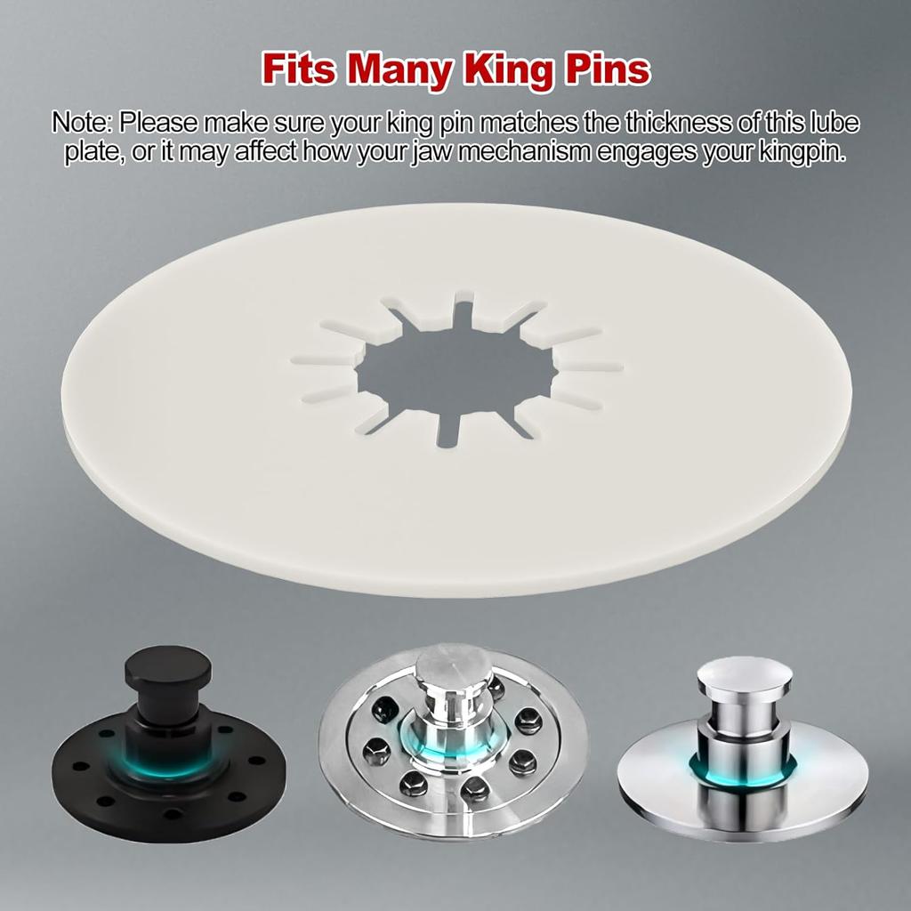 2-Pack 10" Fifth Wheel Hitch Lube Plates - 3/16" Thick Black RV Camper Trailer Grease-Free Discs - Heavy Duty Replacement For 5Th Wheel Safety Kit