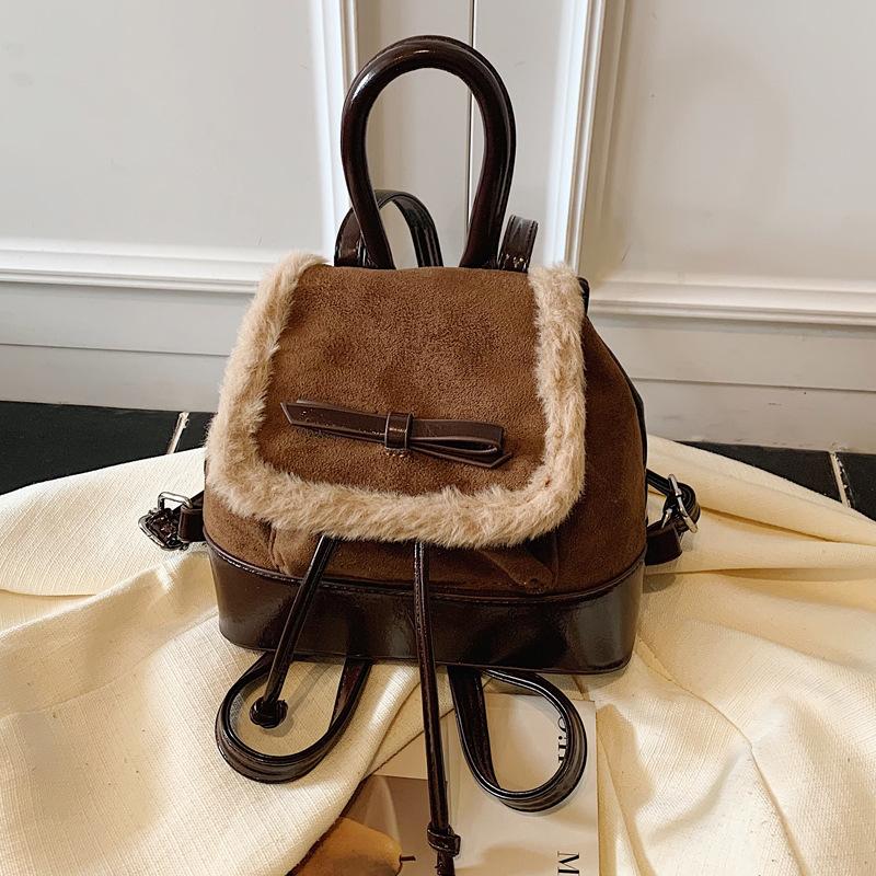 Retro Backpack Women's Fashion Niche Design Sense Student Class Schoolbag Korean Version Bucket Bag Leisure Travel Backpack