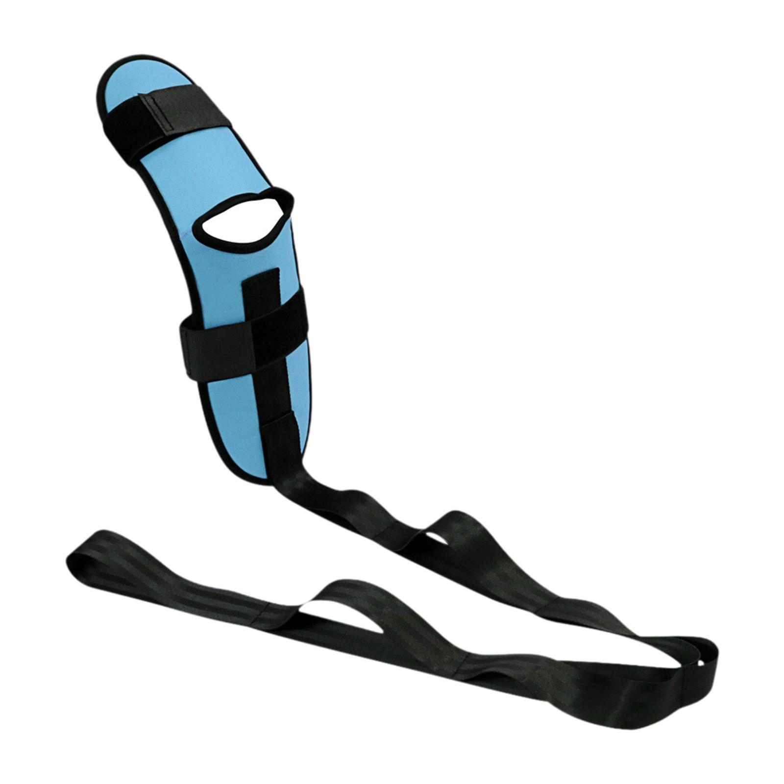 

Stretch Strap with Loops Adjustable Leg Stretcher Strap for Yoga Flexibility Mobility Recovery Dance Physical Therapy синий