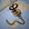Brass Push Button Sundial Compass – 6.35 Cm Nautical Pocket Compass