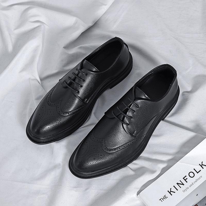 New Man Footwear Italy Men's Formal Leather Shoes  Classic Comfy Business Dress Oxford Shoes British Brogue Casual Shoes