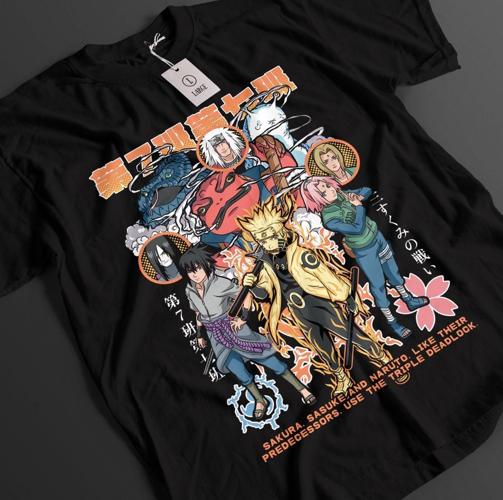 Naruto Shirt Kurama T-Shirt Uzumaki Tshirt Anime Minato Top Boruto Unisex Tee