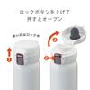 Atlas ARNW-800WH 810ml Vacuum Insulated Stainless Steel Water Bottle, Heat and Cold Insulation, Lightweight, One-Touch, Airist White, for Hot Water