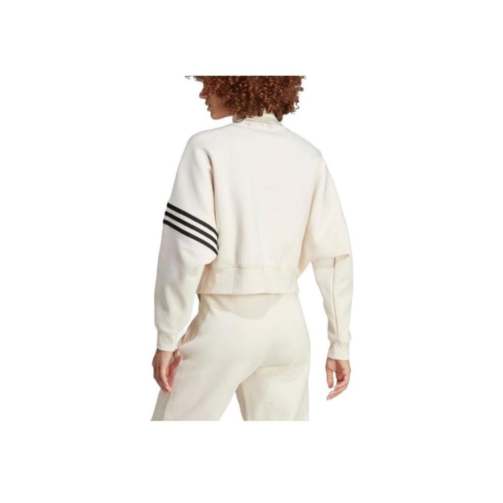 adidas Originals Trefoil Logo High Collar 3-Stripe Zip-Up Sports Jacket Women Jacket Miracle-White IB7316