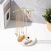 Stylish Sturdy Metal Jewelry Display Tower for Necklace and Bracelet Stand with Earring Holders Hanging Ornament
