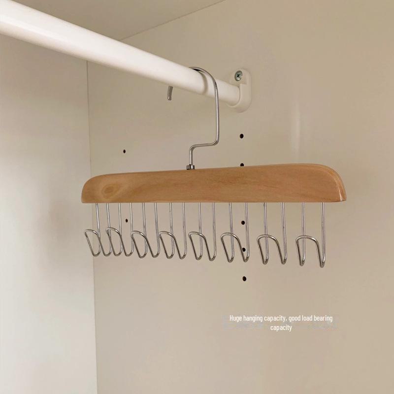 Multifunctional Wooden Hanger & Storage Rack for Clothes, Underwear & Ties