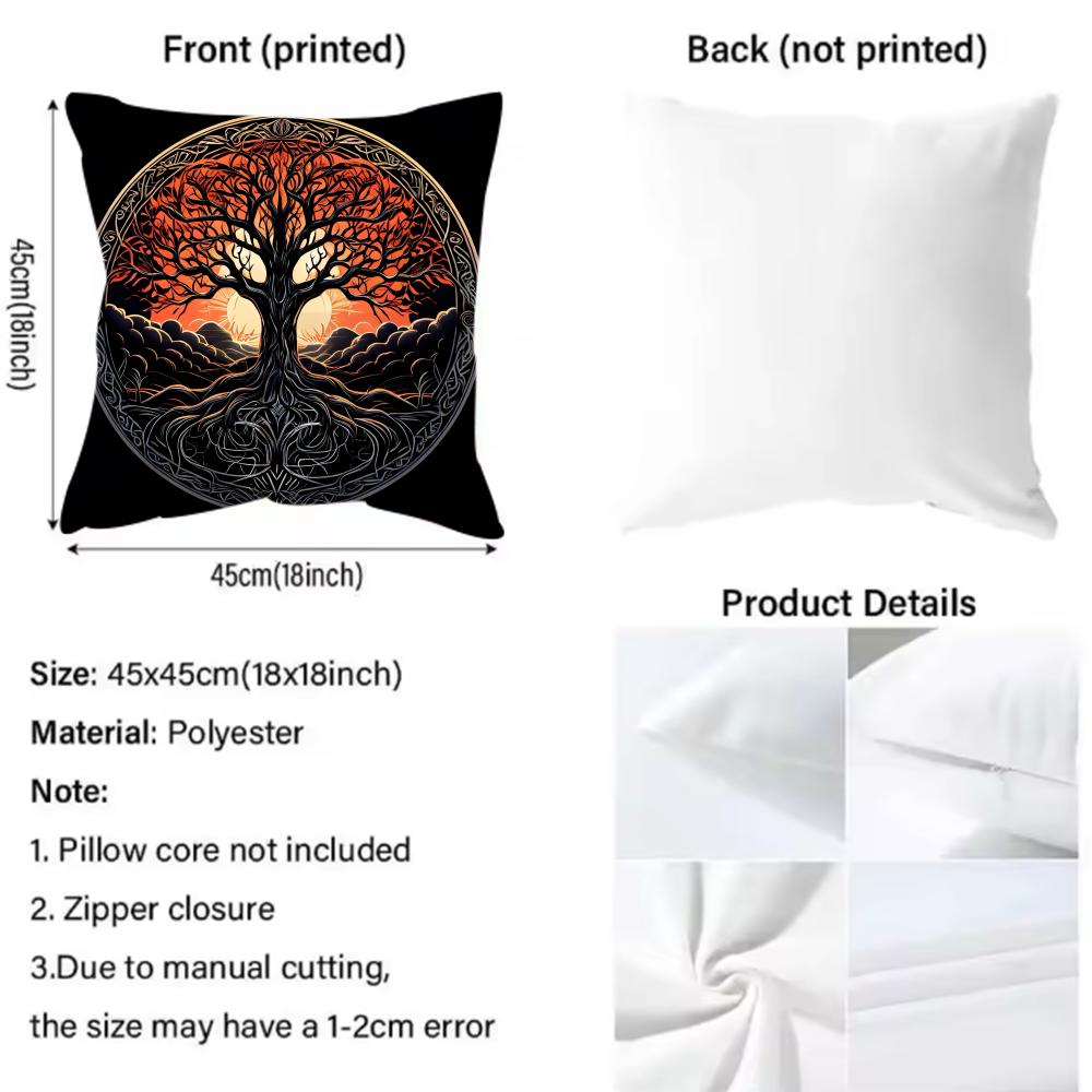 Tree of Life Cushion Cover Plant Floral Cushion Cover 2-in-1 Reversible Plush Pillow Cover | Car/Sofa/Bed | Perfect Gift