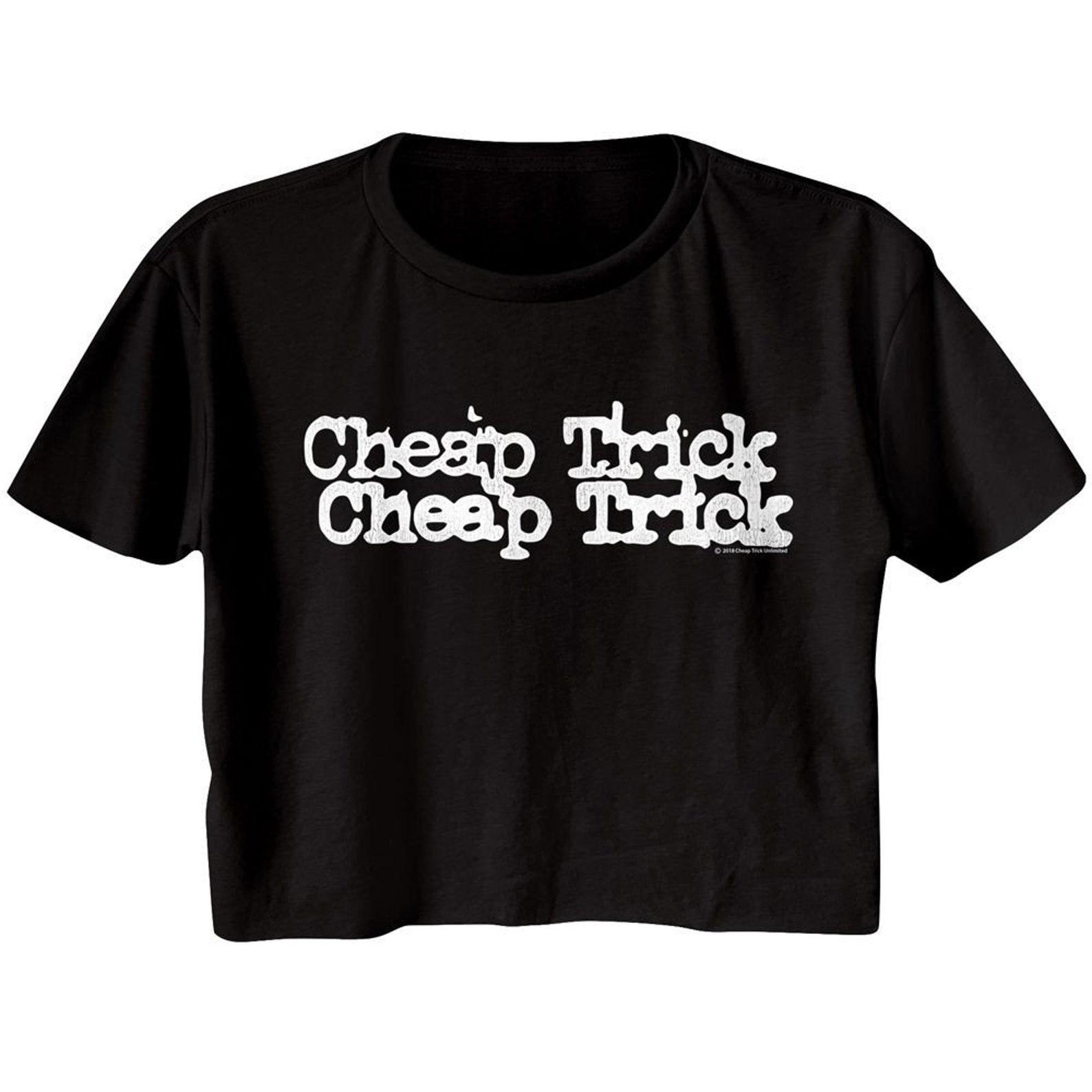 Cheap Trick Double Logo Black Junior Women s Festival Cali Cropped T-Shirt 2XL