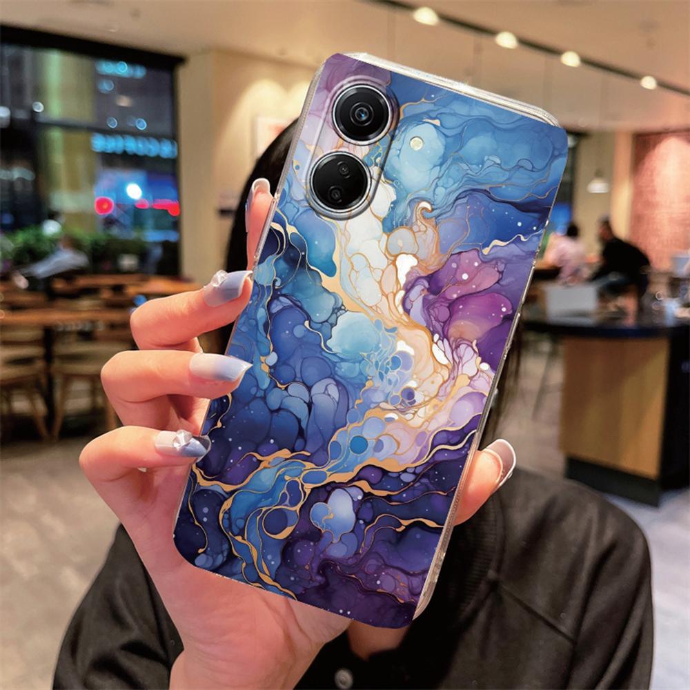 

Pink White Leopard Print Artistic Marble Pattern Phone Case For Xiaomi Redmi 13C 13 4G 6.74 Not-Yellowing Silicoen Soft Cover Redmi 13C 4G