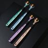 1/4 Pcs Three-Sided Toothbrush Complete Teeth Gum Care Protruding Dots Clean Tongue Coating Soft Bristles Cleaning Brush for Daily Use