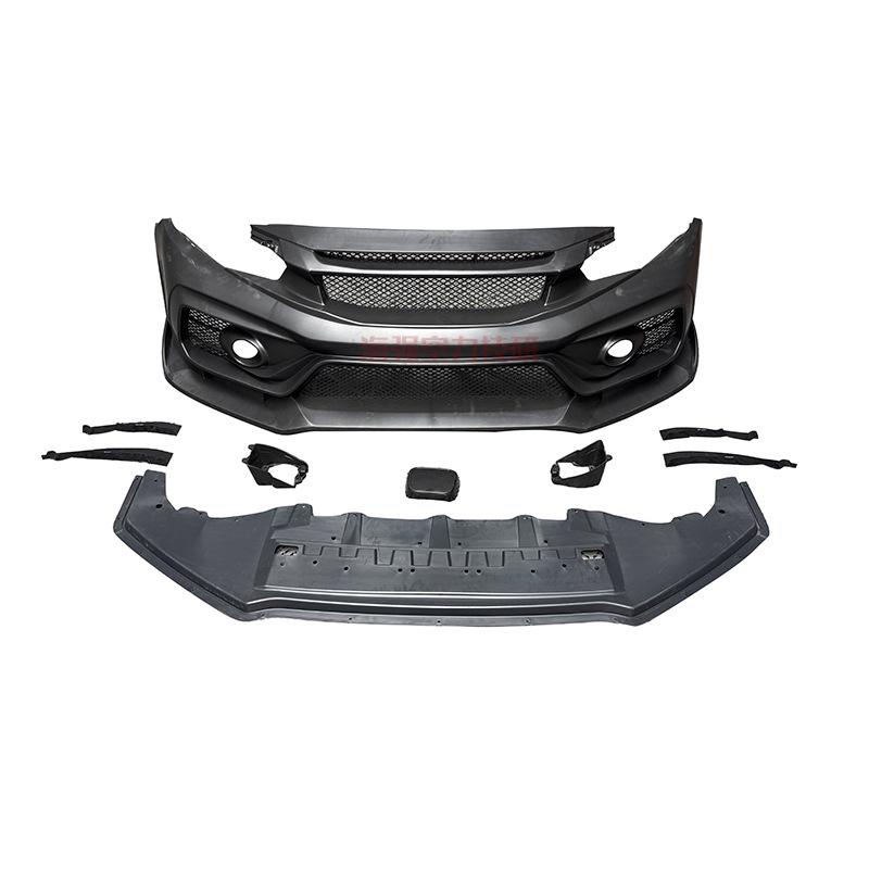 15-21 Civic FK8 Tenth Gen VS Style Full Body Kit: Front Bumper Lip, Side Skirts, Corner Caps
