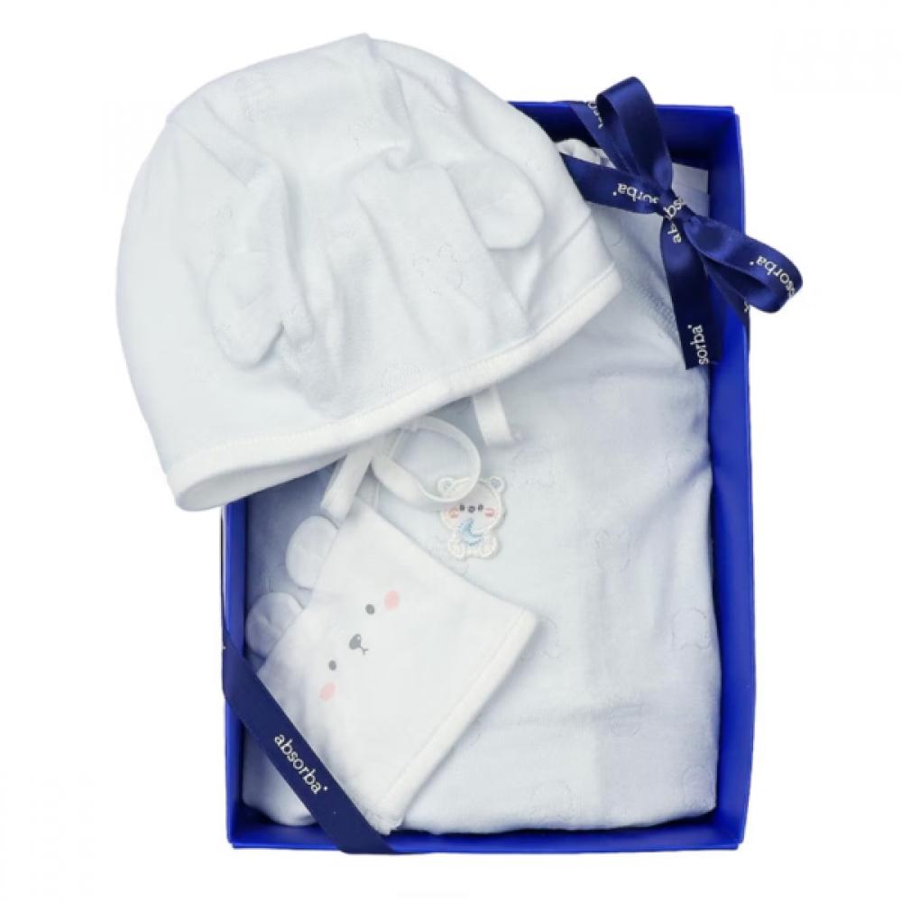 Absorba Baby Modal Bodysuit + Newborn Hats Set A1a10109 A1a31505