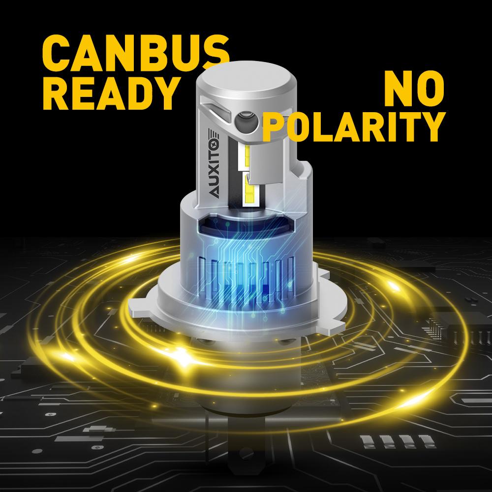 AUXITO 2Pcs 20000LM H4 9003 LED Headlight Bulbs Canbus No Error H4 HB2 LED Hi/Lo Beam 100W Car Head Lamps 6000K White Auto Light