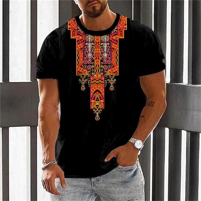 Ethnic style 3D printed men's T-shirt