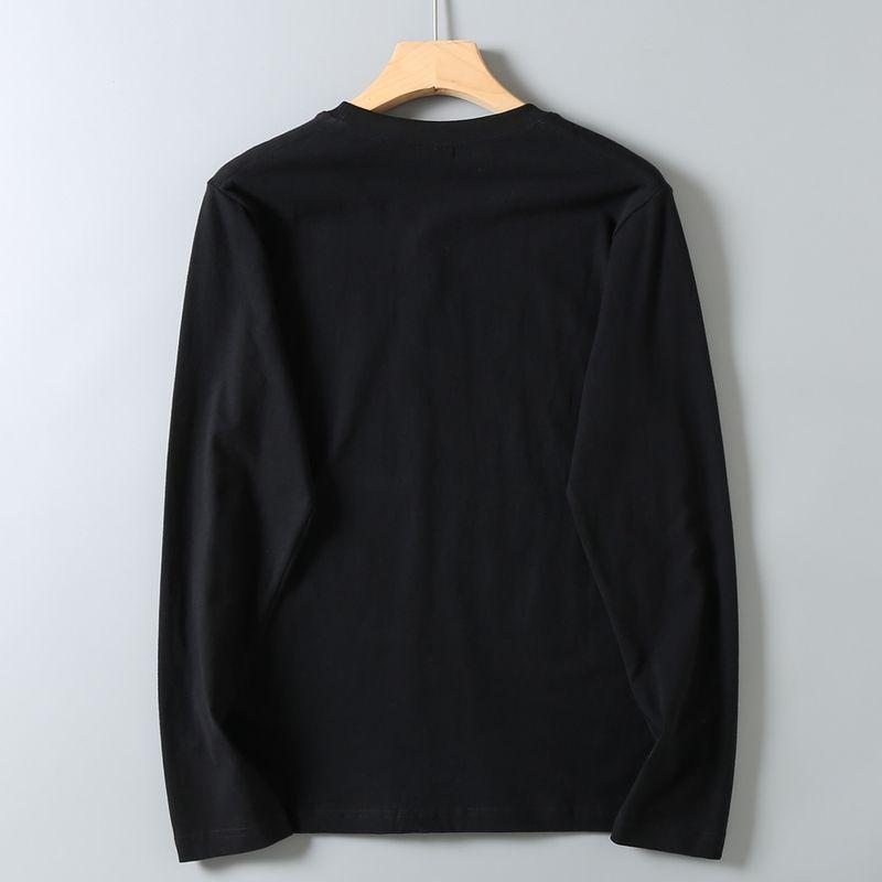 Men's Autumn Base Layer Cotton Brushed Print Motorcycle Retro Trendy Versatile Long-Sleeve T-Shirt