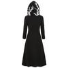 Womens  Hooded Dress Plus Size Tree Print High Low Halloween Coat Blouse Tops