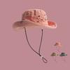 Vintage Street Retro Wash Shade Big Size Embroidered Bucket Hat Women's Camping Basin Hat Western Cowboy Hat