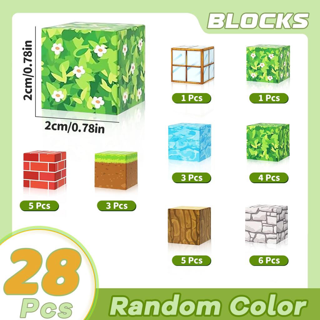 Magnetic Building Blocks Mine World Magnet Cube Set for Boy Girl Kid Age 3+ DIY Model Children Stem Montessori Sensory Toys Gift