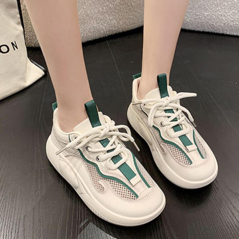 Fashion Trends 2025 Women's Mesh Breathable Dad Shoes Aesthetic Casual Y2k Korean Fashion Summer High On Platform Sports Ladies Footwear