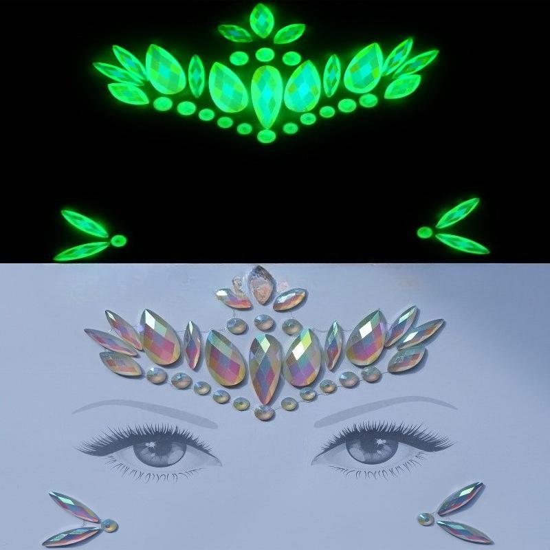 Crystal Tattoo Sticker Glitter Eyeliner Eyebrow Makeup Face Eyes Diamond Temporary Tattoo Rock Rhinestone 3D Eyeliner Stickers