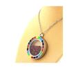 Pierres et Minéraux. Collier Rubis brut. Modèle Arc-en-ciel.