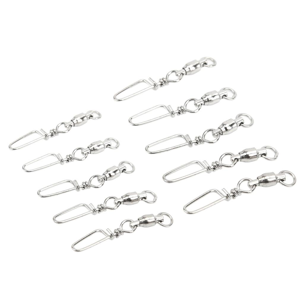 50Pcs High Strength Fishing Snap Swivels Stainless Steel B Type Ball Bearing Swivels for Saltwater F