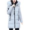 Womens Winter Thick Jacket Collar Zipper Pocket Coat Warm Cotton Hoodie Outwear